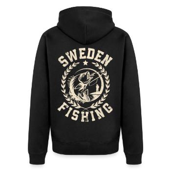 Suède Fishing Angler Fishing Tour - Veste à capuche bio Premium Unisexe - noir - Dos - Nico (187cm)