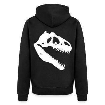 Head of Tyrannosaurus Rex - Unisex Premium Organic Zip Hoodie - black - Back - Nico (187cm)