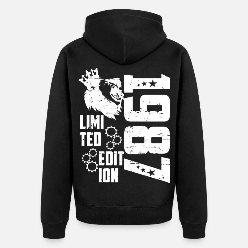1987 Born Édition Limitée - Veste à capuche bio Premium Unisexe - noir