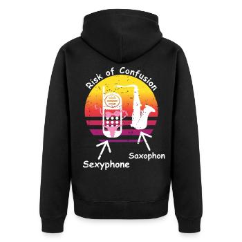 Saxophone et sexphone - Veste à capuche bio Premium Unisexe - noir - Dos - Nico (187cm)