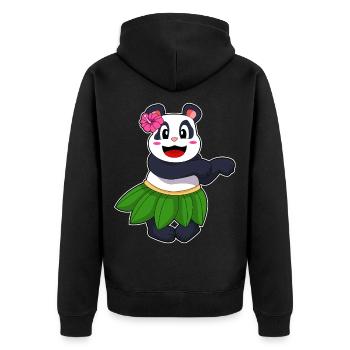 Panda Ballerina Ballett Tanz - Unisex Premium Bio Zip Hoodie - Schwarz - Hinten - Nico (187cm)