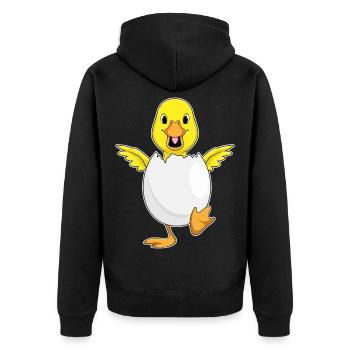 Duck Eggshell - Unisex Premium Organic Zip Hoodie - black - Back - Nico (187cm)