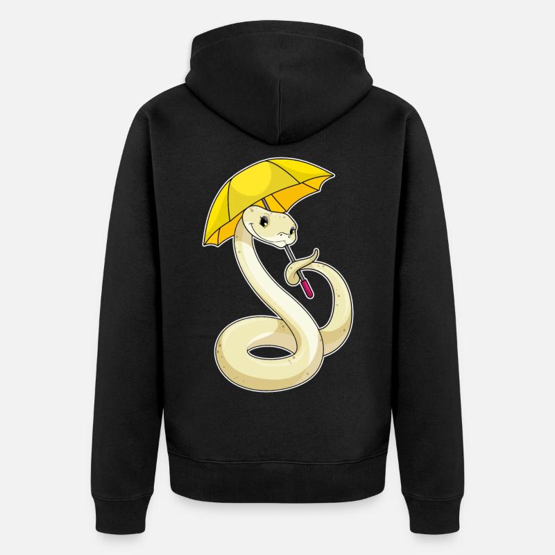 Serpent avec parapluie - Veste à capuche bio Premium Unisexe - noir
