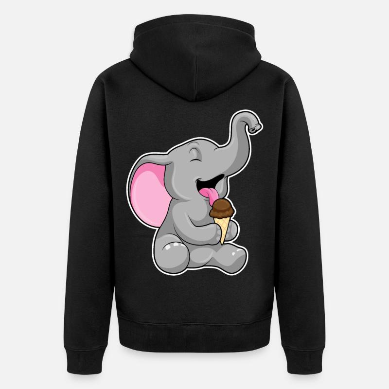 Glace gaufre éléphant - Veste à capuche bio Premium Unisexe - noir