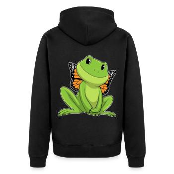 Ailes de papillon grenouille - Veste à capuche bio Premium Unisexe - noir - Dos - Nico (187cm)