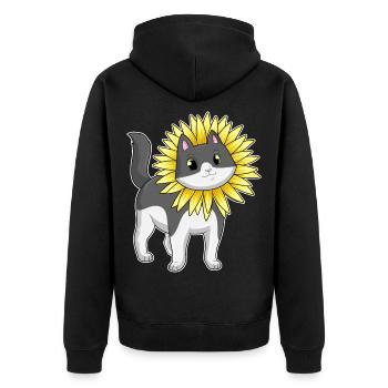 Tournesol chat - Veste à capuche bio Premium Unisexe - noir - Dos - Nico (187cm)