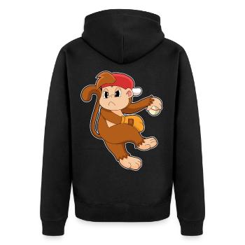 Gant de baseball Monkey - Veste à capuche bio Premium Unisexe - noir - Dos - Nico (187cm)