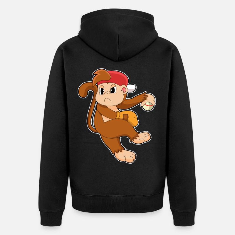 Gant de baseball Monkey - Veste à capuche bio Premium Unisexe - noir