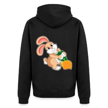 Rabbit Carrot - Unisex Premium Organic Zip Hoodie - black - Back - Nico (187cm)
