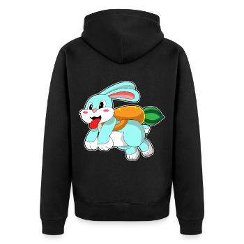 Rabbit Carrot - Unisex Premium Organic Zip Hoodie - black - Back - Nico (187cm)