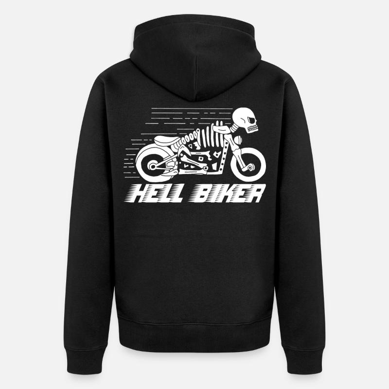 Moto squelette blanc - Veste à capuche bio Premium Unisexe - noir