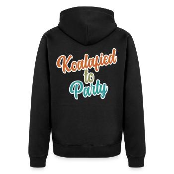 Koalafied to Party Qualified Pun Cute and Funny Ko - Unisex Premium Organic Zip Hoodie - black - Back - Nico (187cm)