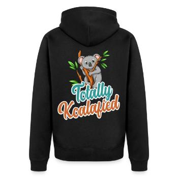 Totally Koalafied - Qualified Pun Cute Funny Anima - Unisex Premium Organic Zip Hoodie - black - Back - Nico (187cm)