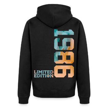 40E ANNIVERSAIRE ÉDITION LIMITÉE 1986 - Veste à capuche bio Premium Unisexe - noir - Dos - Nico (187cm)