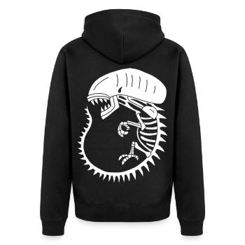 Squelette de monstre extraterrestre blanc - Veste à capuche bio Premium Unisexe - noir - Dos - Nico (187cm)