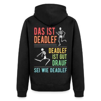 Skelett Halloween Kostüm für Männer Frauen - Unisex Premium Bio Zip Hoodie - Schwarz - Hinten - Nico (187cm)