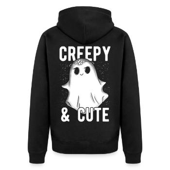 Creepy And Cute Kawaii Ghost Halloween Costumes - Unisex Premium Organic Zip Hoodie - black - Back - Nico (187cm)