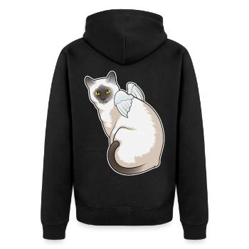 Ailes d’ange de chat - Veste à capuche bio Premium Unisexe - noir - Dos - Nico (187cm)