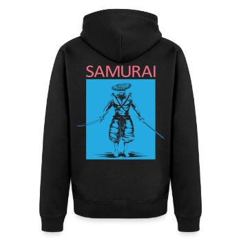 Symbole de samouraï Icône du logo Illustration Graphique - Veste à capuche bio Premium Unisexe - noir - Dos - Nico (187cm)