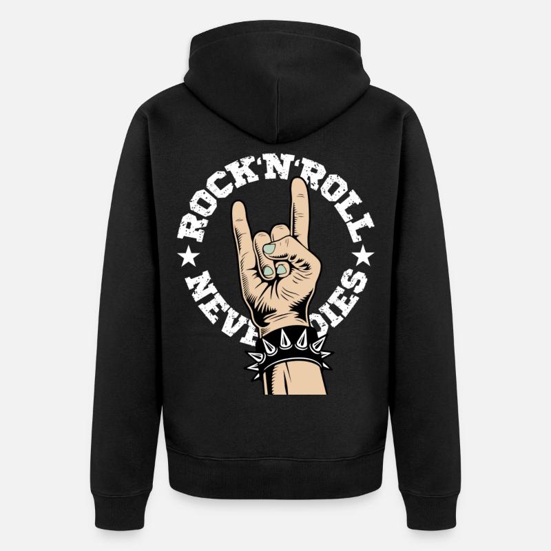 Rock'N'Roll Never Dies - Veste à capuche bio Premium Unisexe - noir