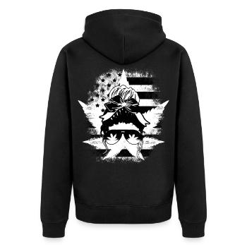 Feuille de chanvre Hemp Woman Lunettes noir blanc - Veste à capuche bio Premium Unisexe - noir - Dos - Nico (187cm)