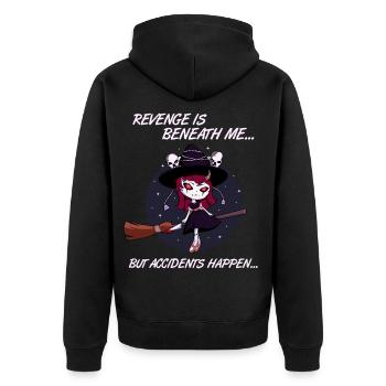 Hexe Auf Besenstiel Kawaii Witch Halloween Kostüm - Unisex Premium Bio Zip Hoodie - Schwarz - Hinten - Nico (187cm)