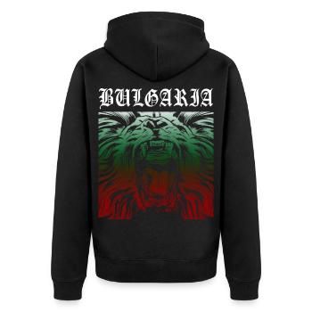 BG BULGARIA Lion Football Bulgarie Lion Armoiries - Veste à capuche bio Premium Unisexe - noir - Dos - Nico (187cm)