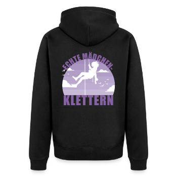Klettern Mädchen Hobby Kletterin Berge Geschenk - Unisex Premium Bio Zip Hoodie - Schwarz - Hinten - Nico (187cm)