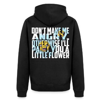 Don't make me angry - Unisex Premium Organic Zip Hoodie - black - Back - Nico (187cm)