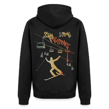 Vacances au ski je viens ! - Veste à capuche bio Premium Unisexe - noir - Dos - Nico (187cm)