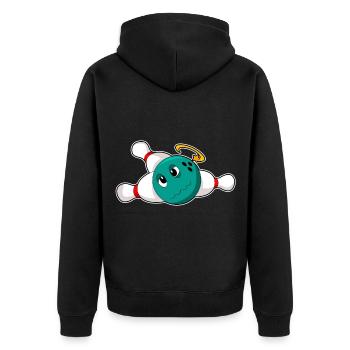 Bowling Bowling Ball Pin - Unisex Premium Organic Zip Hoodie - black - Back - Nico (187cm)
