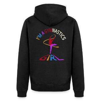 Je suis une fille de gymnastique - Veste à capuche bio Premium Unisexe - noir - Dos - Nico (187cm)