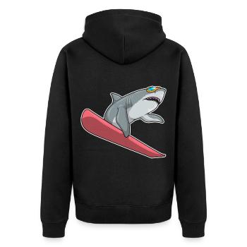 Snowboarder Requin Snowboard - Veste à capuche bio Premium Unisexe - noir - Dos - Nico (187cm)