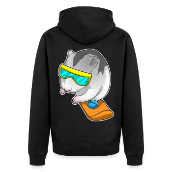 Hamster Snowboarder Snowboard - Veste à capuche bio Premium Unisexe - noir - Dos - Nico (187cm)
