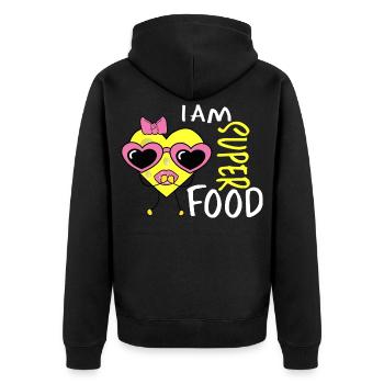 Cœur de fromage - Veste à capuche bio Premium Unisexe - noir - Dos - Nico (187cm)