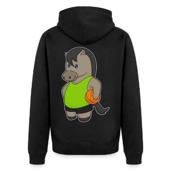 Joueur de basket-ball de cheval - Veste à capuche bio Premium Unisexe - noir - Dos - Nico (187cm)