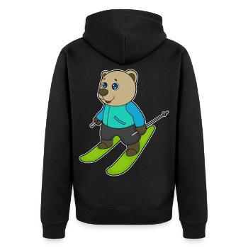 Bear Skier Skier Skier - Veste à capuche bio Premium Unisexe - noir - Dos - Nico (187cm)