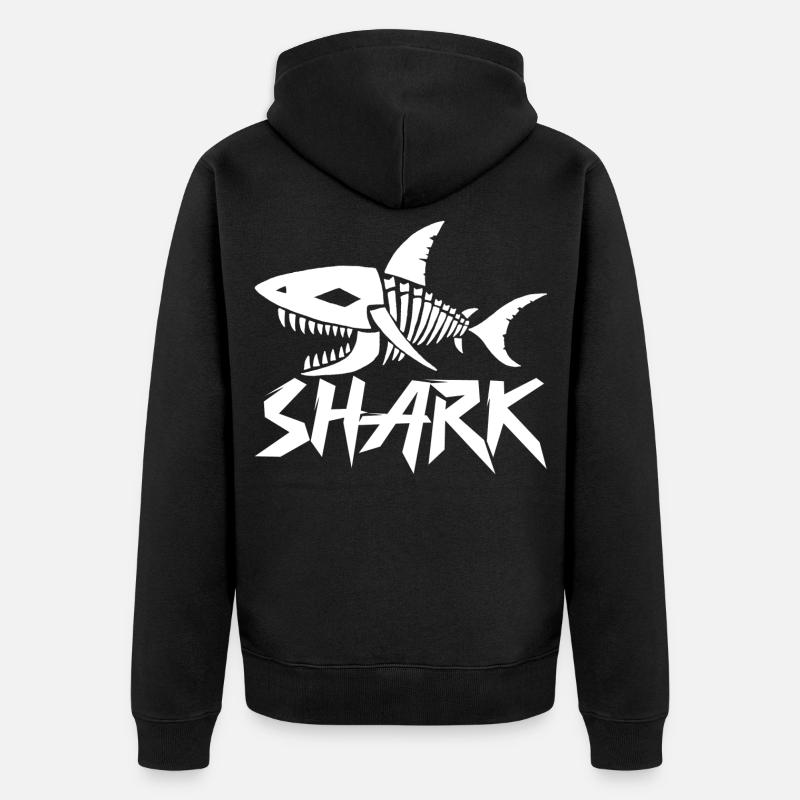 Squelette de requin - Veste à capuche bio Premium Unisexe - noir