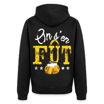 On s'en fût On s'en foût Rhum Barbecue Buvette - Veste à capuche bio Premium Unisexe - noir - Dos - Nico (187cm)