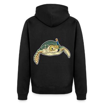 Plongée en snorkeling pour plongeurs de tortue - Veste à capuche bio Premium Unisexe - noir - Dos - Nico (187cm)