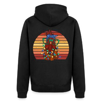 Chicken Mom Christmas Chicken Christmas Gift - Unisex Premium Organic Zip Hoodie - black - Back - Nico (187cm)