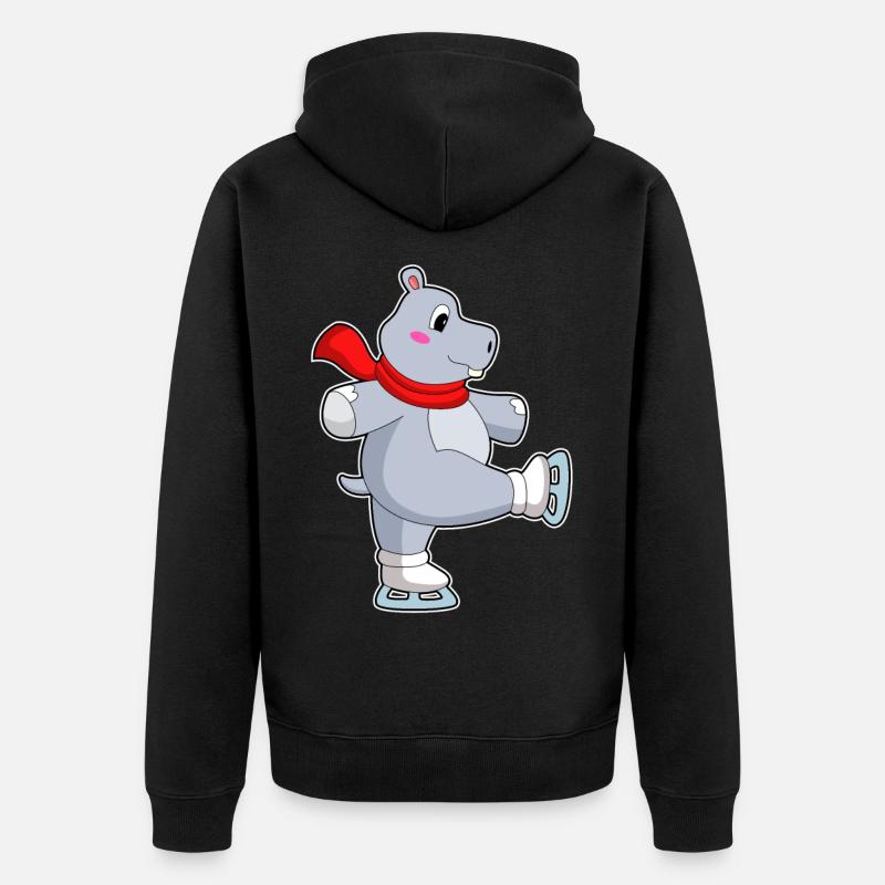 Patins à glace Hippo - Veste à capuche bio Premium Unisexe - noir