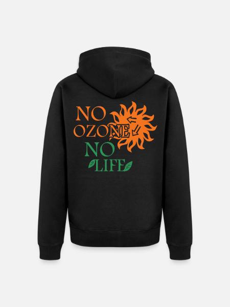 No ozone No life - Unisex Premium Organic Zip Hoodie - black