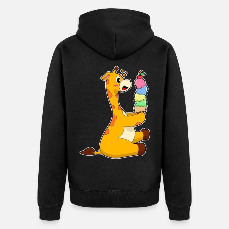 Crème glacée gaufre girafe - Veste à capuche bio Premium Unisexe - noir