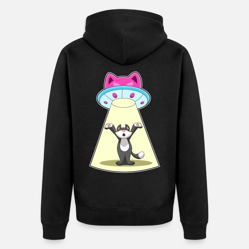 Vaisseau spatial pour chat - Veste à capuche bio Premium Unisexe - noir