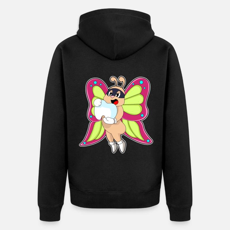 Dent de dentiste papillon - Veste à capuche bio Premium Unisexe - noir