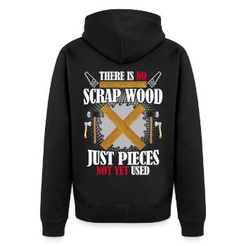Lustiger Zimmermann Handwerker Spruch - Unisex Premium Bio Zip Hoodie - Schwarz - Hinten - Nico (187cm)
