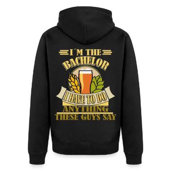 Junggesellen Bräutigam Bachelor Party - Unisex Premium Bio Zip Hoodie - Schwarz - Hinten - Nico (187cm)