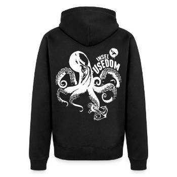 Chemise de l’île d’Usedom - Veste à capuche bio Premium Unisexe - noir - Dos - Nico (187cm)