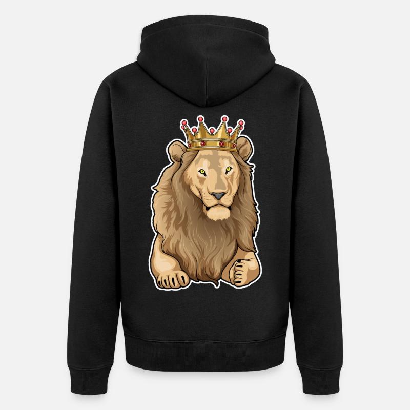 Couronne du Roi Lion - Veste à capuche bio Premium Unisexe - noir
